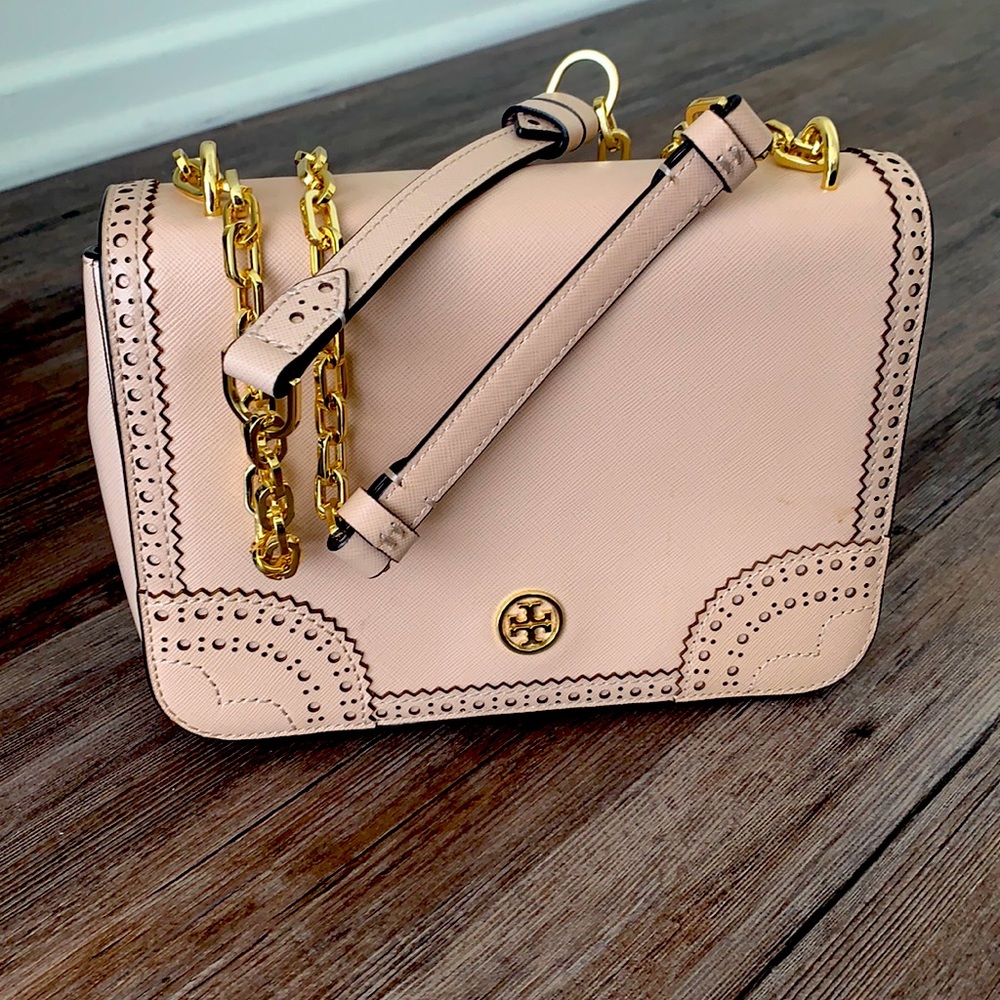 Classy pink Tory Burch clutch purse
